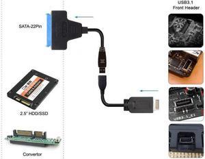 CYSM Type-E USB 3.1 Front Panel Header USB3.0 to 2.5 Inch SATA 22Pin Disk Motherboard Cable