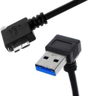 CYSM Down Direction Right Angled 90 Degree USB 3.0 A plug to Micro B Plug Left Angled locking screws Panel Cable 40cm