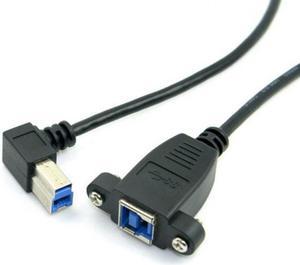 Chenyang U3-092-RI USB 3.0 Back Panel Mount B Type Female To Right Angled 90 Degree B Type Male Extension cable 0.5m