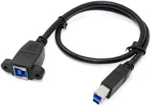 Jimier Cable Super Speed USB 3.0 Back Panel Mount B Female To Male B Type Extension Cable 0.5m