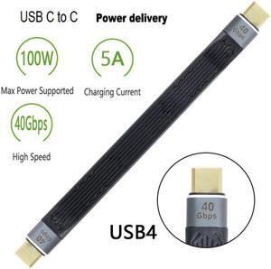 Xiwai Cable Type-C USB-C Male to Male USB4 40Gbps 100W 8K Flat Slim FPC Data Cable for Laptop & Phone 13cm