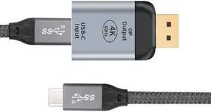 Jimier Cable 10Gbps 100W Cable USB-C Type C Female Source to Displayport DP Sink HDTV Adapter 4K 60hz 1080p for Tablet & Phone & Laptop