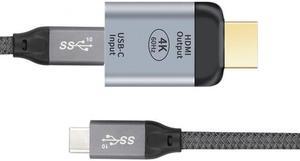 Jimier Cable 10Gbps 100W Cable USB-C Type C Female Source to HDMI Sink HDTV Adapter 4K 60hz 1080p for Tablet & Phone & Laptop