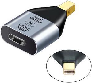 Jimier Cable USB-C Type C Female Source to Mini Displayport DP Sink HDTV Adapter 4K 60hz 1080p for Tablet & Phone & Laptop