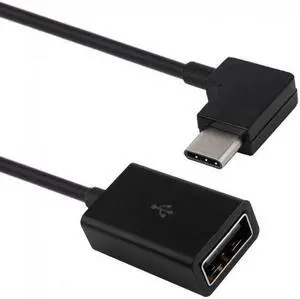 KAIBOXIXI Right Angled 90 Degree USB-C Type-C to USB 2.0 Female OTG Cable for Cell Phone Tablet & Laptop Black