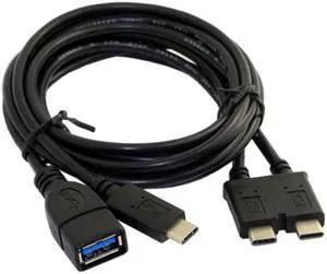 CYSM Dual Cable USB 3.1 Type-C to USB-C & USB 3.0 Female OTG Data Cable for New 13 inch Macbook Pro