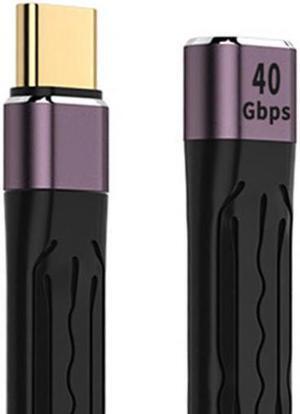 Jimier Cable 13cm USB4 Extension Cable Slim Flat Male to Female 40Gbps with 100W Charging and 8K@60Hz Compatible with Thunderbolt3/4
