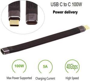 KAIBOXIXI 13cm USB4 Extension Cable Slim Flat Male to Female 40Gbps with 100W Charging and 8K@60Hz Compatible with Thunderbolt3/4