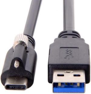 Jimier Cable USB 3.1 Type-C Locking Connector to Standard USB3.0 Data Cable 1.2m With Panel Mount Screw
