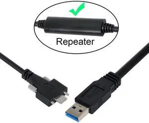 KAIBOXIXI 5 Meters USB 3.1 Type-C Dual Screws Locking to Standard USB3.0 Data Cable Mount Type for Camera Recorder
