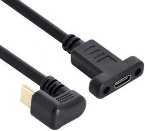 CYSM 180 Degree Opposite U Shape Back Angled USB-C USB 3.1 Type C Male to Female Extension Data Cable 30cm