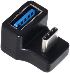 Jimier Cable 180 Degree Up & Down Angled Type-C USB-C OTG to USB 3.0 Female Extension Adapter for Cell Phone & Tablet