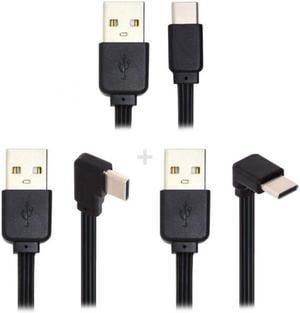 Chenyang UC-096-BK+UC-096-RI+UC-096-UP 3pcs/lot 13cm USB 2.0 Type-A Male to USB-C Type-C Male Angled Data Flat Slim FPC Cable for FPVDiskPhone