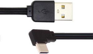 Cablecc CY UC-096-RI-0.13M 13cm USB 2.0 Type-A Male to USB-C Type-C Left Right Angled 90 Degree Data Flat Slim FPC Cable for FPVDiskPhone
