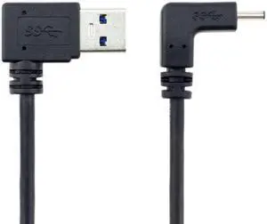 CYSM USB 3.1 USB-C Up & Down Angled to 90 Degree Right Angled A Male Data Cable for Macbook & Tablet & Phone