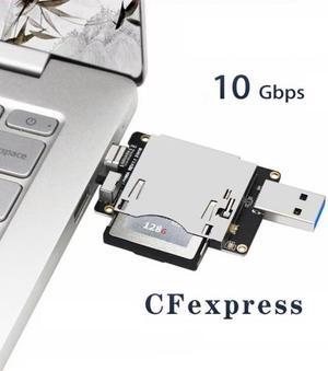 Xiwai Cable USB3.1 Type-C & Type-A to CF Express Extension Card Reader for CFE Type-B Support R5 Z6 Z7 Memory Card