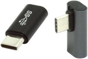 CYSM 2pcs/lot Low Profile Angled & Straight USB 3.1 Type C Male to USB-C Female Power Data 10Gbps Adapter for NS Switch & Phone