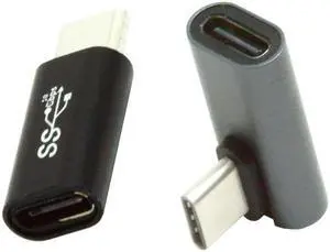 Jimier Cable 2pcs/lot Low Profile Angled & Straight USB 3.1 Type C Male to USB-C Female Power Data 10Gbps Adapter for NS Switch & Phone