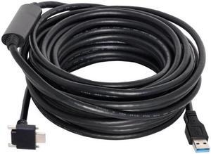 CYSM 8.0M Down Up Angled USB 3.1 Type-C Dual Screw Locking to USB3.0 Data GL3523 Repeater Cable 90 Degree for Camera Oculus Quest Link
