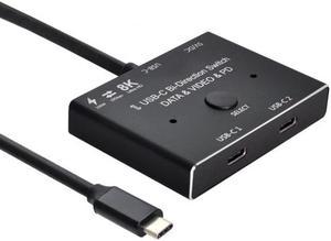 Chenyang UC-161 USB-C Type-C Bi-Direction Switch MST 1 to 2 Hub Support Video Data PD 8K@30hz 100W 10Gbps