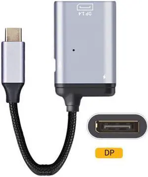 Jimier Cable USB-C Type C to Displayport Monitor Converter Adapter 4K 2K 60hz with Female PD Power Port