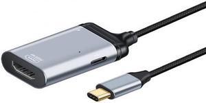 Jimier Cable USB-C Type C to HDMI Converter HDTV Adapter 4K 60hz 1080p with Female PD Power Port