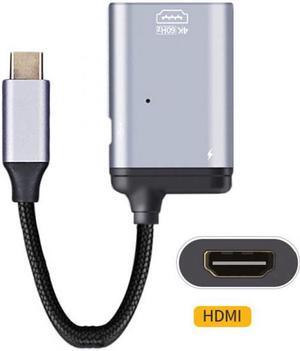 CYSM USB-C Type C to HDMI Converter HDTV Adapter 4K 60hz 1080p with Female PD Power Port