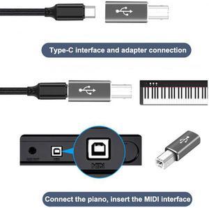 Xiwai Cable 2pcs USB-C Type C to Midi Adapter Converter Lectronic Musical Instrument for Midi Keyboard Phone Tablet