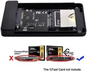 KAIBOXIXI CFast to USB-C USB3.0 & SATA Card Adapter 2.5" Case SSD HDD CFast Card Reader for PC Laptop