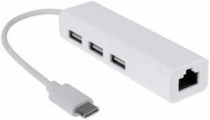 Cablecc CY UC-108-HUB USB 3.1 Type C USB-C Multiple 3 Ports Hub with Ethernet Network LAN Adapter For MacLaptop