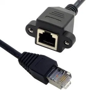 Xiwai Cable 30cm 8P8C FTP STP UTP Cat 5e Male to Female Lan Ethernet Network Extension Cable with Panel Mount Holes