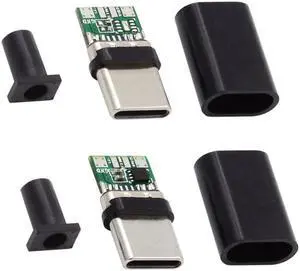 Chenyang 2sets/lot DIY OEM 24pin Connector Plug USB Type C USB-C Male to USB-C Male 100W PD USB2.0 Data with Housing Cover
