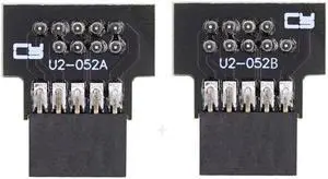 Jimier 1set Down & Up Angled USB 2.0 10Pin 9Pin Header Male to Female Extension Adapter 90 Degree for Motherboard
