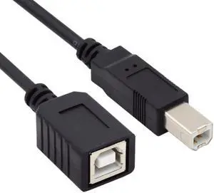 Cablecc USB 2.0 B Type Male to Female Extension Cable 20cm for Printer Scanner Disk