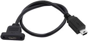 Xiwai Mini USB 2.0 5Pin Male to Micro 3.0 Type-B Female Screw Mount Type Extension Cable 480Mbps