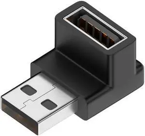 Cablecc 10Gbps USB3.0 Male to Female Extension Power Data Video Adapter 90 Degree Down Angled Type