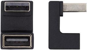 Cablecc 10Gbps USB3.0 Male to Female Extension Power Data Video Adapter 360 Degree Up Opposite U Shape Back Angled