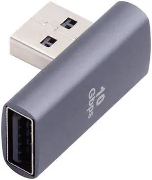 Cablecc 10Gbps USB3.0 Male to Female Extension Power Data Video Adapter Low Profile 90 Degree Right Angled Type