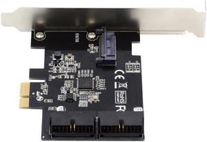 Xiwai 5Gbps 19Pin 20Pin USB 3.0 Front Panel Header to PCI-E 1X Express Card VL805 Adapter for Desktop Computer Motherboard