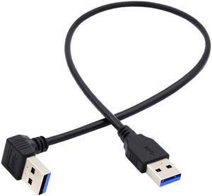 Jimier Angled USB 3.0 Type-A Male to Straight 3.0 Type-A Male Data 5Gbps Cable 90 Degree Down Angled 40cm
