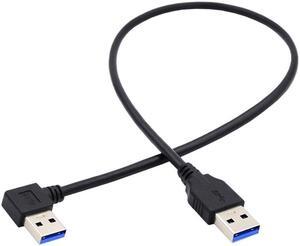 Jimier Angled USB 3.0 Type-A Male to Straight 3.0 Type-A Male Data 5Gbps Cable 90 Degree Left Angled 40cm