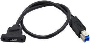 Cablecc Type-B USB 3.0 Male to Micro 3.0 Type-B Female Screw Mount Type Extension Cable 5Gbps