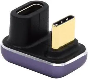 Jimier USB4 Type C Male to Female 240W Power 40Gbps Data 8K Video Adapter Opposite U Shape Back Angled for NS Phone Laptop