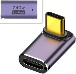 Jimier USB4 Type C Male to Female 240W Power 40Gbps Data 8K Video Adapter Up Down Angled for NS Phone Laptop