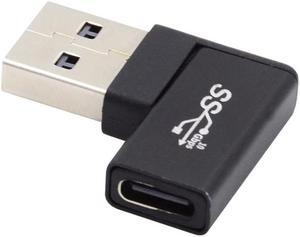 Jimier USB-C Type C Female to USB 3.0 A Male Data Adapter Flat Horizontal 90 Degree Right Angled  for Laptop Desktop
