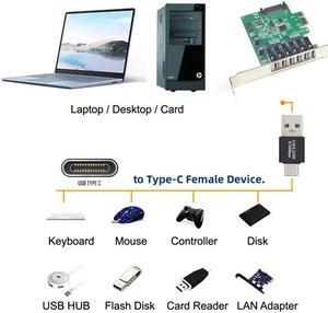 HKCY USB3.0 Type A Male to USB 3.1 Type C Male Data 10Gbps Charge Adapter for Laptop Phone