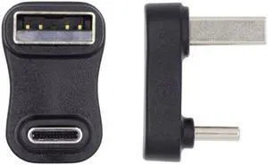 Xiwai USB3.0 Type A Male to USB 3.1 Type C Male Data 10Gbps Down Opposite U Shape Back Angled Charge Adapter 90 Degree for Laptop Phone