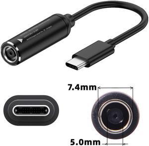 Chenyang DC Jack 7.4x5.0mm Input to USB-C Type-C Power Plug Charge Cable for Laptop Phone PD9V 5V 20V