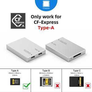 Jimier USB3.1 Type-C USB3.0-A to CF Express Extension Card Reader for CFE Type-A Support CFA Memory Card