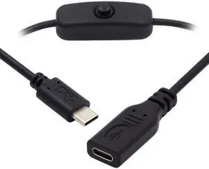 Jimier USB-C Cable with On Off Power Switch Button USB Type C Male to Female for Laptop Keyboard Raspberry Pi 4B